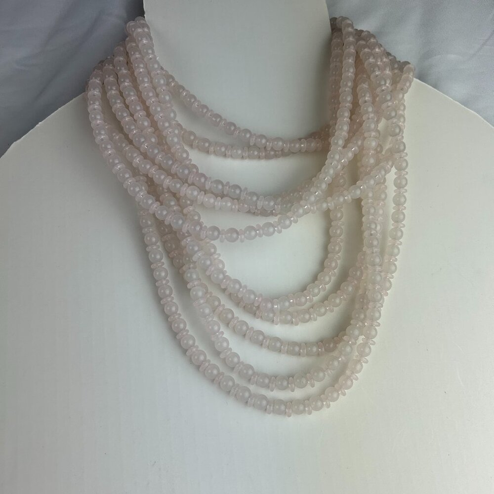 BAUBLEBAR Pale Blush Pink BUBBLEBEAM Multi-Strand Beaded Statement Necklace